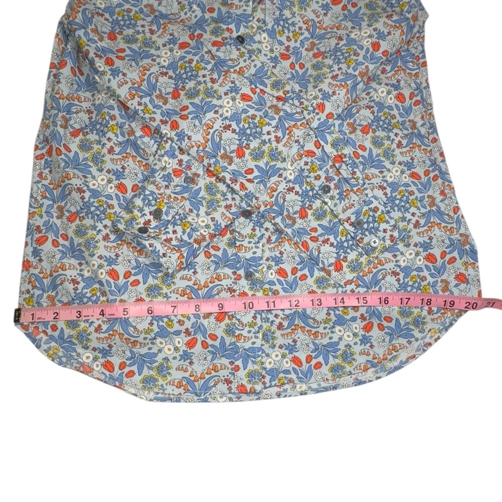Boden Woman’s Blue Floral Button Down Shirt Size 6R - Picture 8 of 16